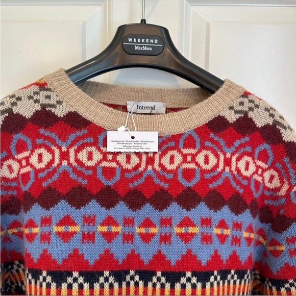 Weekend Max Mara fair isle Label-replaced with  Intrend Sweater Size:XL US 10/12 - Picture 4 of 12